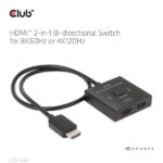 Club 3D Switch - CSV-1384 (HDMI 2-az-1-ben, Kétirányú, 8K60Hz/4K120Hz, HDR, HDMI 2.1) - Image 11