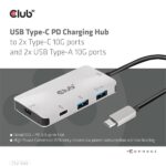 Club 3D USB Hub - CSV-1543 (USB-C Gen 2 to USB-C (data), USB-C (data+charge), USB-A (data), USB-A (data+charge) - Image 2