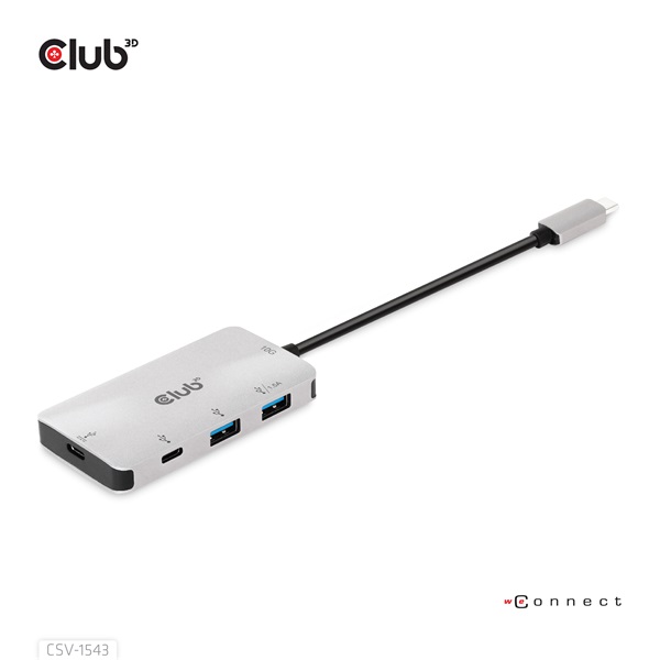 Club 3D USB Hub - CSV-1543 (USB-C Gen 2 to USB-C (data), USB-C (data+charge), USB-A (data), USB-A (data+charge) - Image 9
