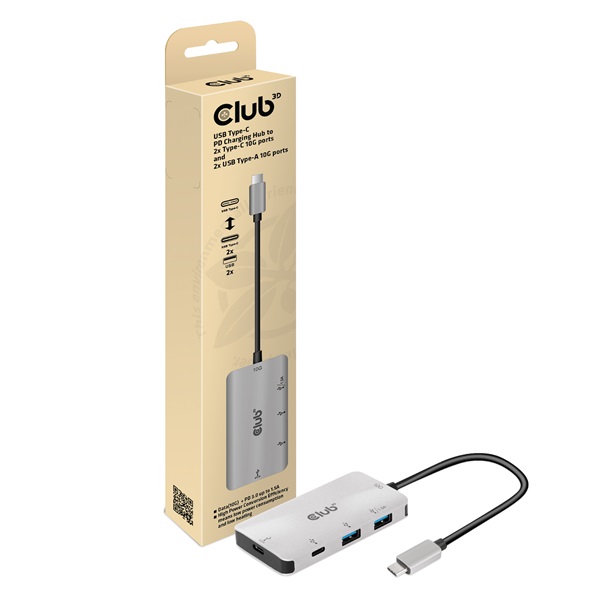 Club 3D USB Hub - CSV-1543 (USB-C Gen 2 to USB-C (data), USB-C (data+charge), USB-A (data), USB-A (data+charge) - Image 11