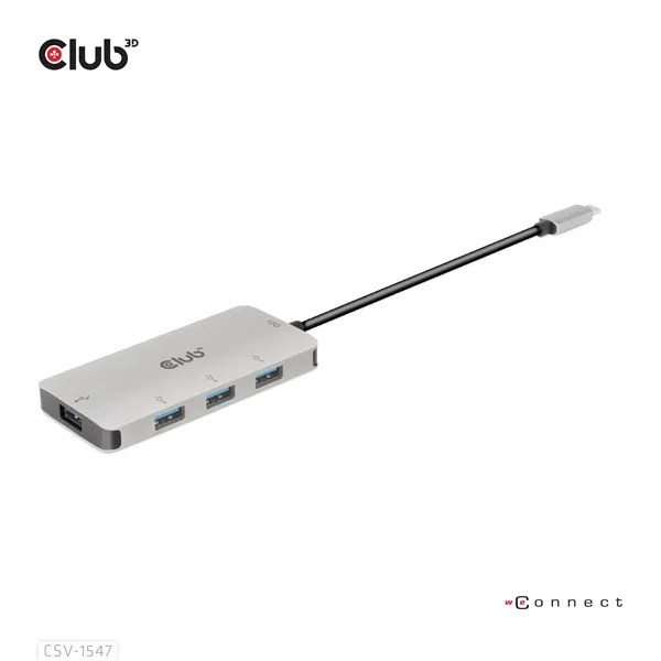 Club 3D USB Hub - CSV-1547 (USB-C Gen 2 to 4xUSB-A 10 Gbps) - Image 2