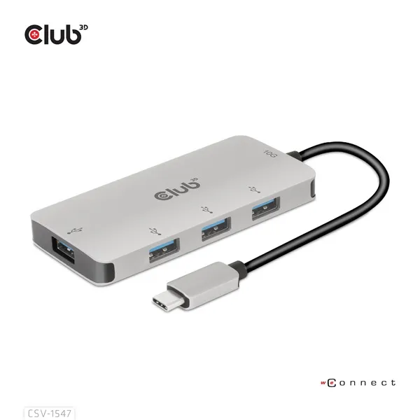 Club 3D USB Hub - CSV-1547 (USB-C Gen 2 to 4xUSB-A 10 Gbps) - Image 4