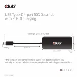 Club 3D USB Hub - CSV-1548 (USB-C Gen 2 to 4xUSB-C PD 3.0, 10 Gbps) - Image 4
