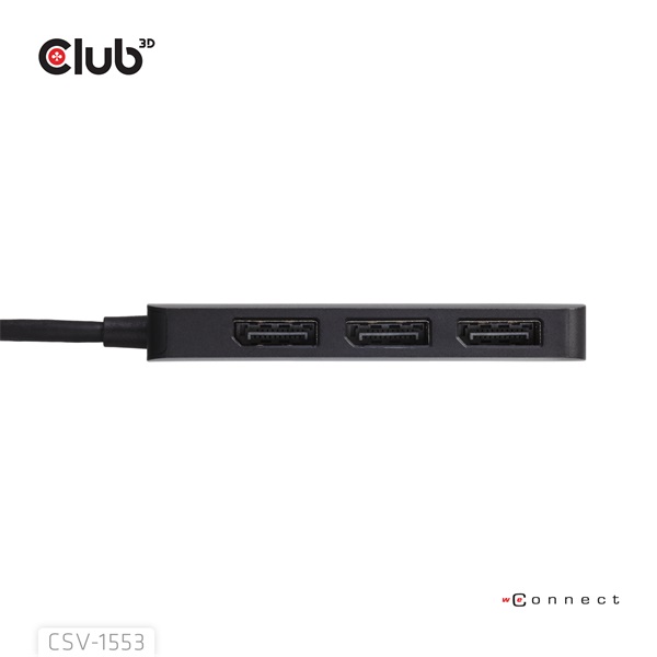 Club 3D USB Hub - CSV-1553 (3.2 USB-C with DP Alt-Mode to 3xDisplayPort, 4k60Hz) - Image 5