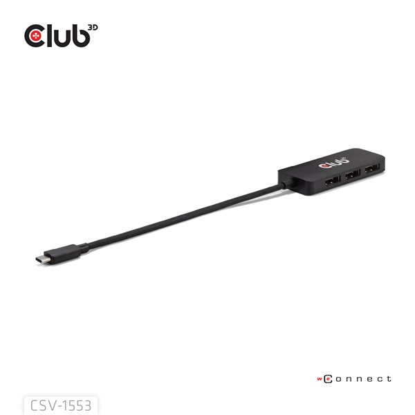 Club 3D USB Hub - CSV-1553 (3.2 USB-C with DP Alt-Mode to 3xDisplayPort, 4k60Hz) - Image 8