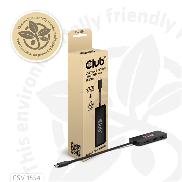 Club 3D USB Hub - CSV-1554 (3.2 USB-C to 3xHDMI, 4k60Hz) - Image 8