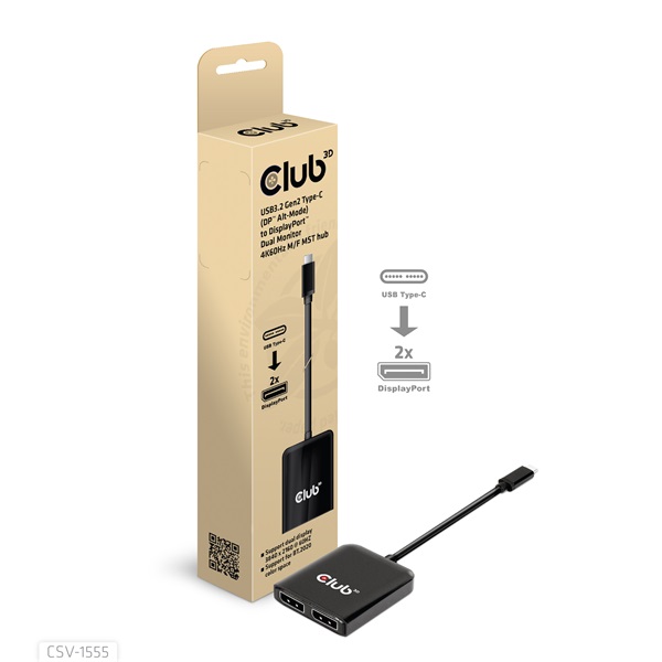Club 3D USB Hub - CSV-1555 (3.2 USB-C to 2xDisplayPort, 4k60Hz) - Image 3