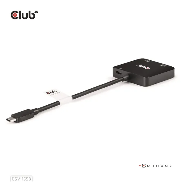 Club 3D MST Hub - CSV-1558 (3.2 USB-C to 2xHDMI, USB-C 100W PD3.0, M/F, 4k60Hz) - Image 8
