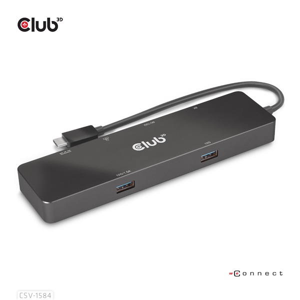 Club 3D USB Hub - CSV-1584 (3.2 USB-C Gen 2 to USB-C, 2xUSB-A, USB-C 100W PD, HDMI, RJ45, 8K60hz) - Image 2