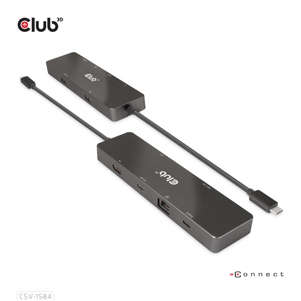 Club 3D USB Hub - CSV-1584 (3.2 USB-C Gen 2 to USB-C, 2xUSB-A, USB-C 100W PD, HDMI, RJ45, 8K60hz) - Image 3