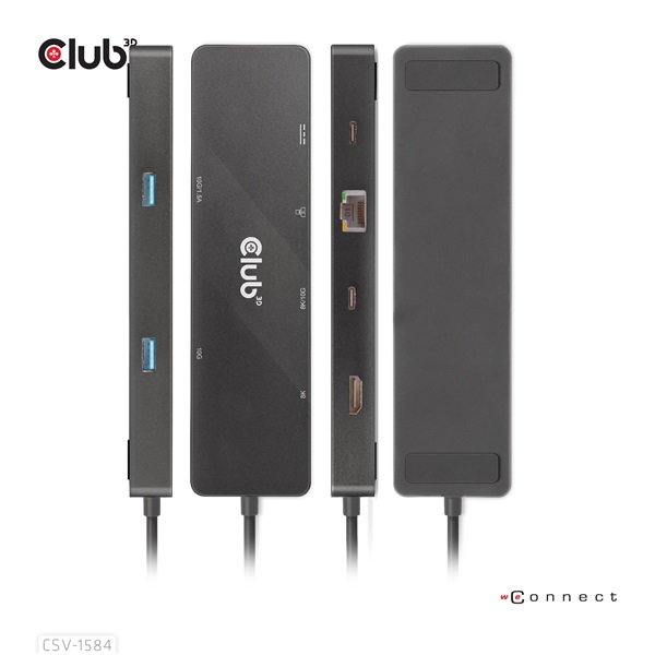 Club 3D USB Hub - CSV-1584 (3.2 USB-C Gen 2 to USB-C, 2xUSB-A, USB-C 100W PD, HDMI, RJ45, 8K60hz) - Image 4