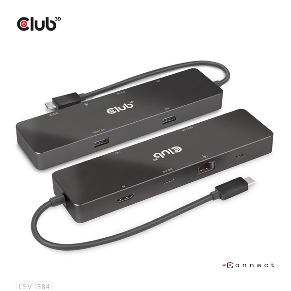 Club 3D USB Hub - CSV-1584 (3.2 USB-C Gen 2 to USB-C, 2xUSB-A, USB-C 100W PD, HDMI, RJ45, 8K60hz) - Image 5