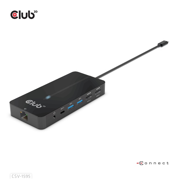 Club 3D USB Hub - CSV-1595 (USB-C Gen 1 to 2xHDMI, 2xUSB-A Gen 1, USB-C Gen 1 100W PD 3.0, RJ45, 3,5 Jack, 4k60Hz) - Image 2
