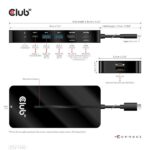 Club 3D USB Hub - CSV-1595 (USB-C Gen 1 to 2xHDMI, 2xUSB-A Gen 1, USB-C Gen 1 100W PD 3.0, RJ45, 3,5 Jack, 4k60Hz) - Image 7
