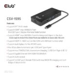 Club 3D USB Hub - CSV-1595 (USB-C Gen 1 to 2xHDMI, 2xUSB-A Gen 1, USB-C Gen 1 100W PD 3.0, RJ45, 3,5 Jack, 4k60Hz) - Image 9