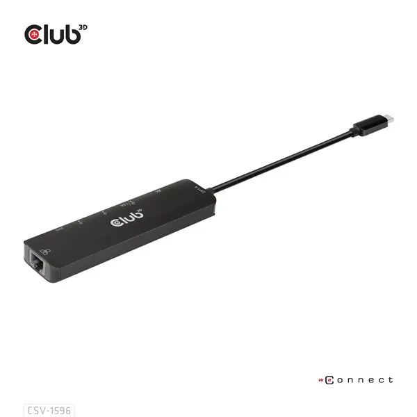 Club 3D USB Hub - CSV-1596 (USB-C to 2xHDMI, 2xUSB-A, USB-C PD, RJ45, 4k60Hz) - Image 2