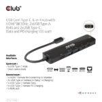 Club 3D USB Hub - CSV-1596 (USB-C to 2xHDMI, 2xUSB-A, USB-C PD, RJ45, 4k60Hz) - Image 6