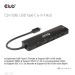 Club 3D USB Hub - CSV-1596 (USB-C to 2xHDMI, 2xUSB-A, USB-C PD, RJ45, 4k60Hz) - Image 11