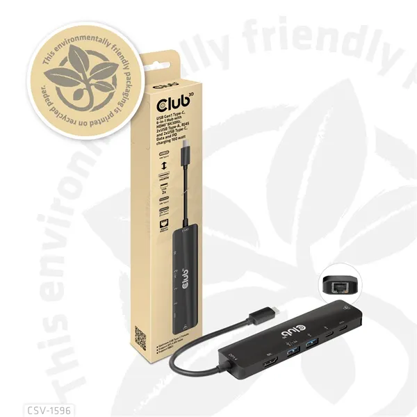 Club 3D USB Hub - CSV-1596 (USB-C to 2xHDMI, 2xUSB-A, USB-C PD, RJ45, 4k60Hz) - Image 13