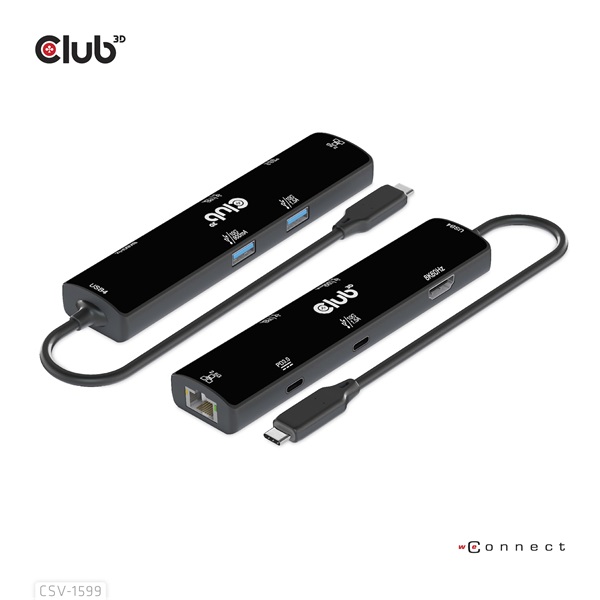 Club 3D USB Hub - CSV-1598 (USB-C Gen 2 to 2xDisplayPort, 2xUSB-A Gen 2, 2xUSB-C Gen 2, RJ45, 4k60Hz) - Image 18