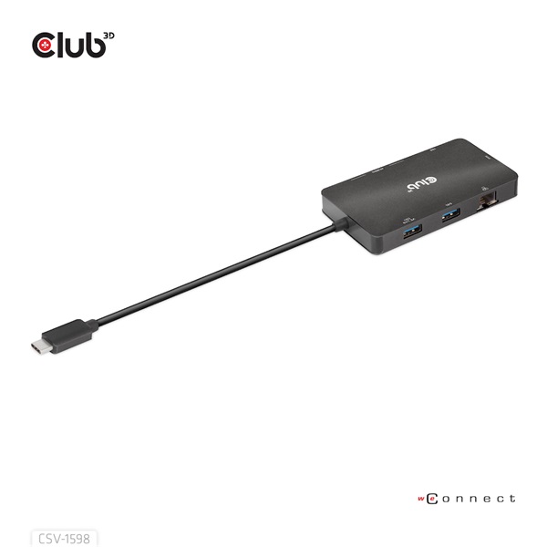 Club 3D USB Hub - CSV-1598 (USB-C Gen 2 to 2xDisplayPort, 2xUSB-A Gen 2, 2xUSB-C Gen 2, RJ45, 4k60Hz) - Image 4
