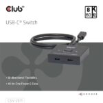 Club 3D USB Hub - CSV-2511 (USB-C to 2xUSB-C, Bidirectional, 100W PD, 8K60Hz/4K120Hz) - Image 2
