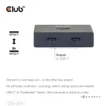 Club 3D USB Hub - CSV-2511 (USB-C to 2xUSB-C, Bidirectional, 100W PD, 8K60Hz/4K120Hz) - Image 4