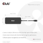 Club 3D USB Hub - CSV-2551 (USB-C to USB-C, 2xUSB-A, RJ45, SD/MicroSD, 100W PD, HDMI, DP, 8K30hz) - Image 3