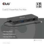 Club 3D USB Hub - CSV-2552 (USB-C to 2xUSB-C, 2xUSB-A, 2xHDMI, RJ45, SD/MicroSD, 100W PD, 4K60hz) - Image 2