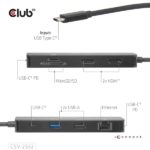Club 3D USB Hub - CSV-2552 (USB-C to 2xUSB-C, 2xUSB-A, 2xHDMI, RJ45, SD/MicroSD, 100W PD, 4K60hz) - Image 4