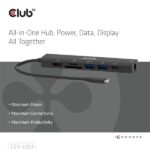 Club 3D USB Hub - CSV-2553 (USB-C to USB-C, 2xUSB-A, HDMI, RJ45, SD/MicroSD, 100W PD, 4K60hz) - Image 2