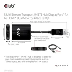 Club 3D MST Hub - CSV-7200H (DisplayPort 1.4 to 2x HDMI, 2x 4K60Hz) - Image 6