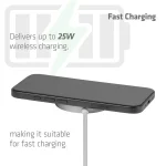 Club 3D Vezeték nélküli töltő - CAC-3026 (Qi2 25W Wireless, 1m, fehér) - Image 6