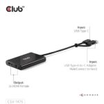 Club 3D Video Splitter - CSV-1475 (4K60HZ, 3.2 USB-C (USB-A Adapterrel) to 2xHDMI, Displaylink) - Image 4