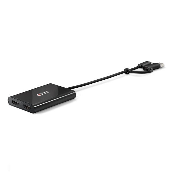 Club 3D Video Splitter - CSV-1475 (4K60HZ, 3.2 USB-C (USB-A Adapterrel) to 2xHDMI, Displaylink) - Image 6