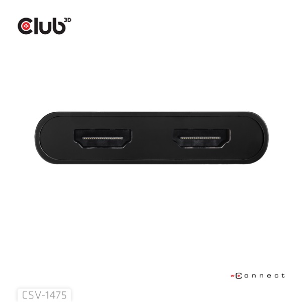 Club 3D Video Splitter - CSV-1475 (4K60HZ, 3.2 USB-C (USB-A Adapterrel) to 2xHDMI, Displaylink) - Image 7
