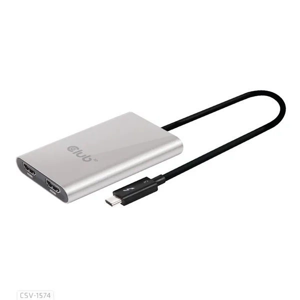 Club 3D Video Splitter - CSV-1574 (Thunderbolt 3 to Dual HDMI 2.0, 4K60Hz) - Image 1