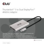 Club 3D Video Splitter - CSV-1586 (Thunderbolt 3 to Dual DisplayPort, 40Gbps, 4K60Hz) - Image 3