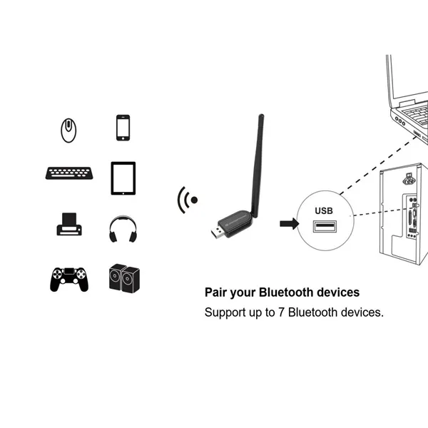 Conceptronic Bluetooth Adapter - ABBY07B (Bluetooth5.1, külső antenna, Távolság: 100m, fekete) - Image 5