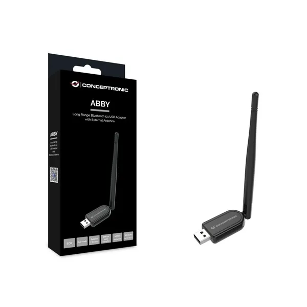 Conceptronic Bluetooth Adapter - ABBY07B (Bluetooth5.1, külső antenna, Távolság: 100m, fekete) - Image 6