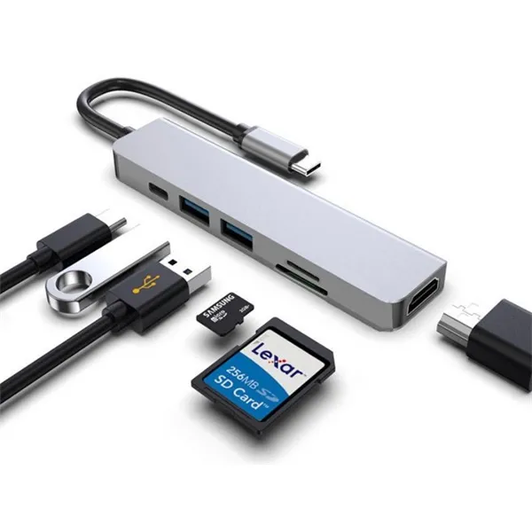 Conceptronic Notebook Dokkoló - DONN11G (USB-C to HDMI+USB-C PD:60W+USB-A 3.0+2.0, ezüst) - Image 4