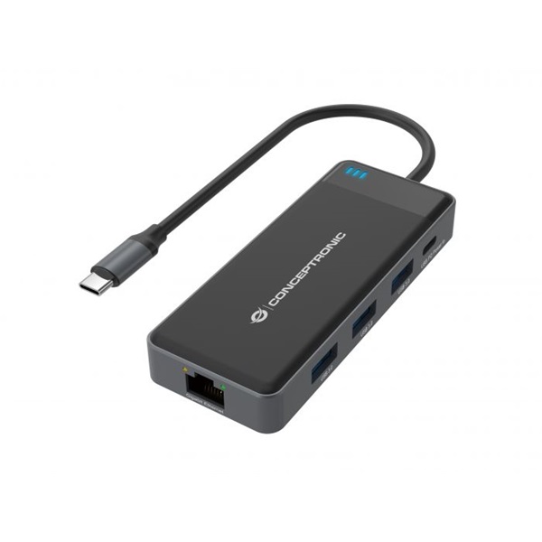 Conceptronic Notebook Dokkoló - DONN14G (USB-C to 2xHDMI+USB-C PD:100W+3xUSB-A+RJ-45, fekete) - Image 2