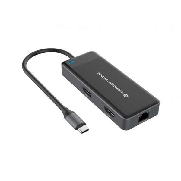 Conceptronic Notebook Dokkoló - DONN14G (USB-C to 2xHDMI+USB-C PD:100W+3xUSB-A+RJ-45, fekete) - Image 3