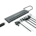 Conceptronic Notebook Dokkoló - DONN17G (USB-C to HDMI/DP/USB-C PD/USB-C data/USB 3.0/USB 2.0/SD/TF/GbE/AUX) - Image 5