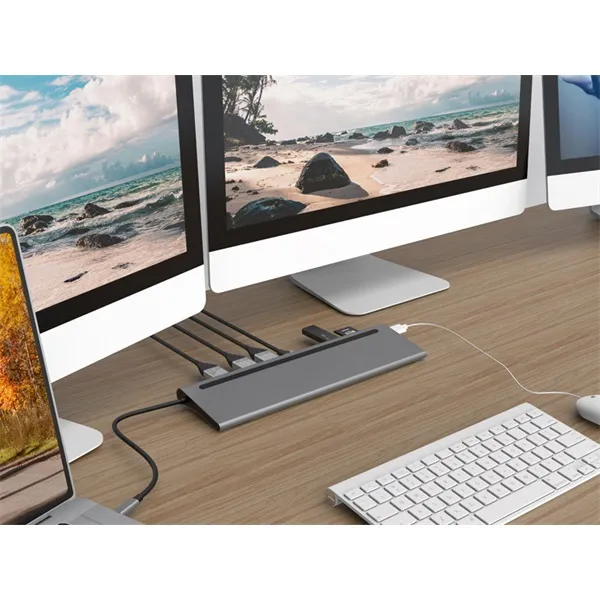 Conceptronic Notebook Dokkoló - DONN17G (USB-C to HDMI/DP/USB-C PD/USB-C data/USB 3.0/USB 2.0/SD/TF/GbE/AUX) - Image 8