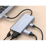 Conceptronic Notebook Dokkoló - DONN20G (USB-C to HDMI/VGA/USB-C PD/USB 3.0/SD/TF/GbE/AUX) - Image 6