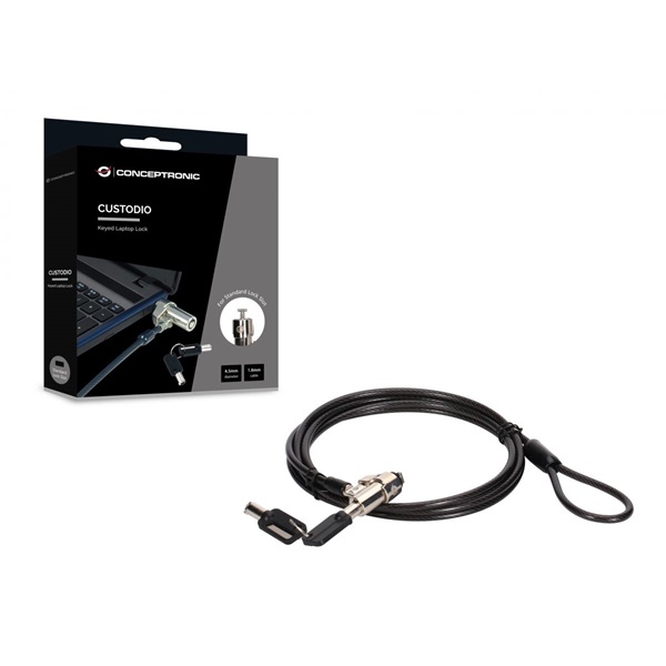 Conceptronic_Notebook_Kabelzar_-_CUSTODIO02BS_Kulcsos_2db_Standard_Lock_Slot_18m-i410381.jpg Conceptronic Notebook Kábelzár - CUSTODIO02BS  (Kulcsos (2db), Standard Lock Slot, 1,8m) - Image 2