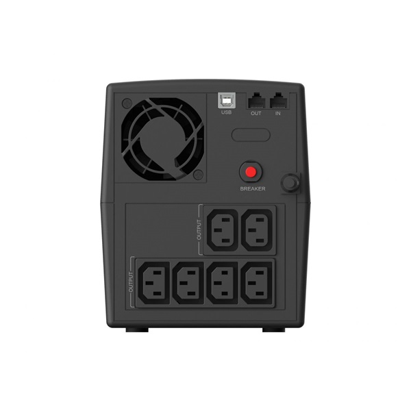 Conceptronic Szünetmentes  1500VA - ZEUS08E (6x IEC C13, line-interaktív, RJ45 vonalvédelem, HID USB, fekete) - Image 2