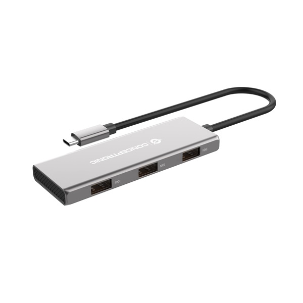 Conceptronic USB Hub - HUBBIES17G (4 Port, USB-C to 4x USB-C+3x USB-A, szürke) - Image 4