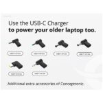 Conceptronic Univerzális Töltő adapter - OZUL04BE (USB-C, 67W, 3,3-21V, fekete, 1,8m) - Image 8